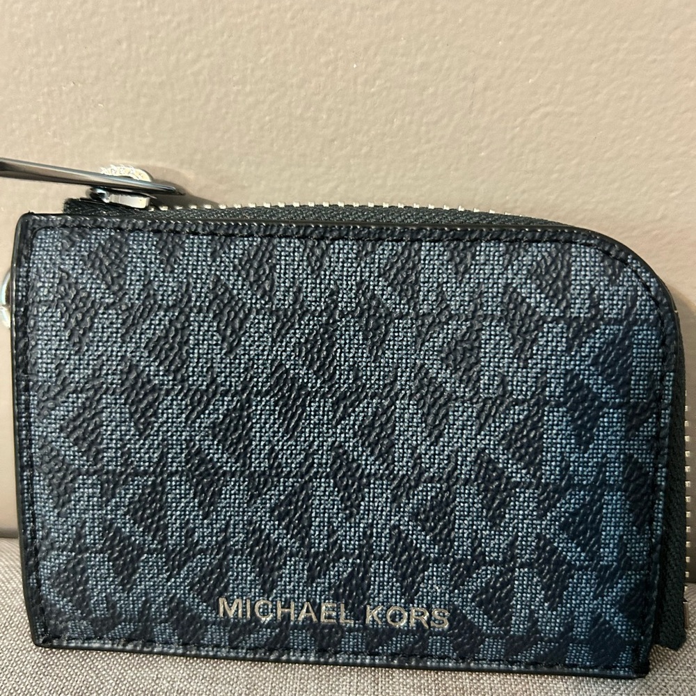 Michael Kors Navy Monogram Zip Wallet